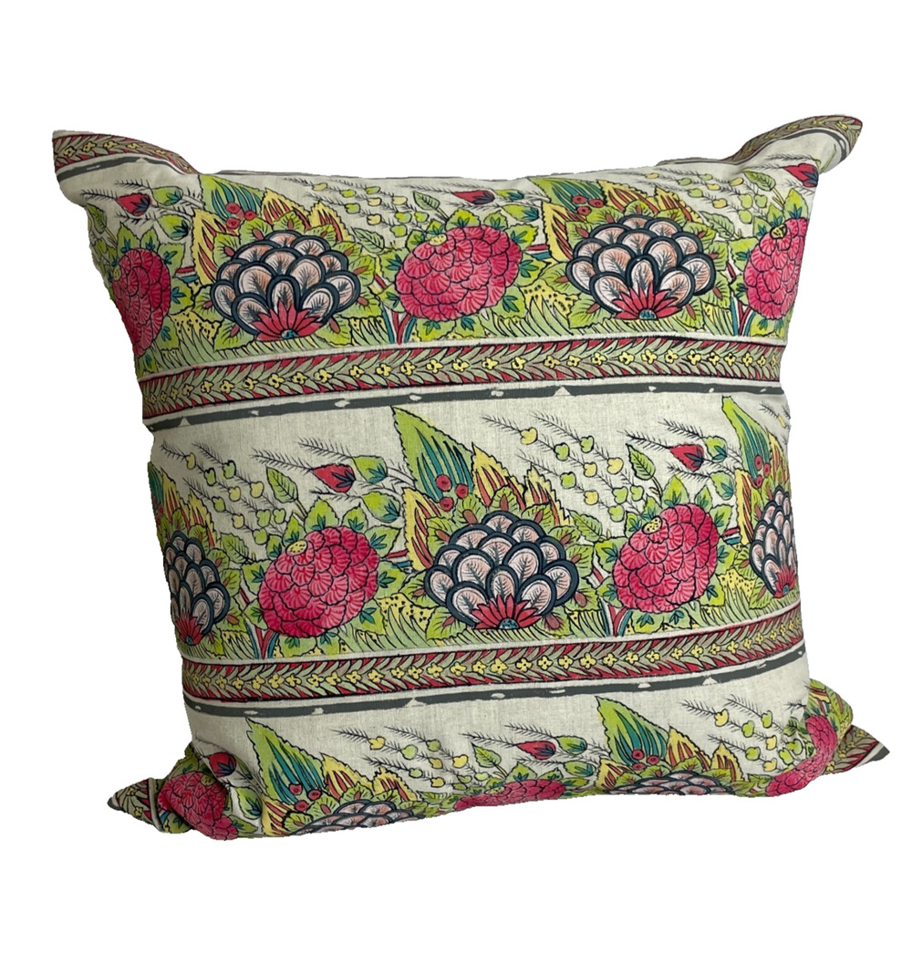 John Robshaw Painted Ganika Patterned Throw Pillow NEW